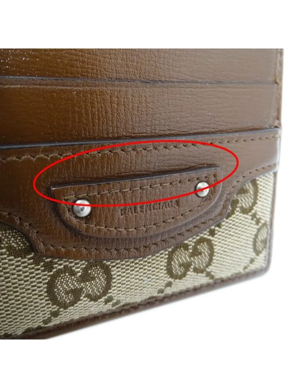 Gucci Card Case GG Canvas Leather Brown Beige Collaboration Business Holder - Picture 7 of 10